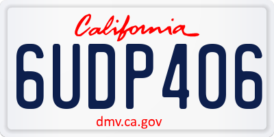 CA license plate 6UDP406