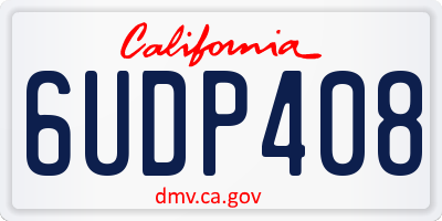 CA license plate 6UDP408