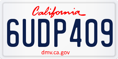 CA license plate 6UDP409