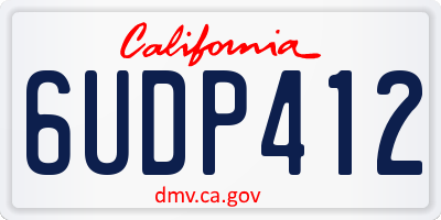 CA license plate 6UDP412
