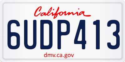 CA license plate 6UDP413