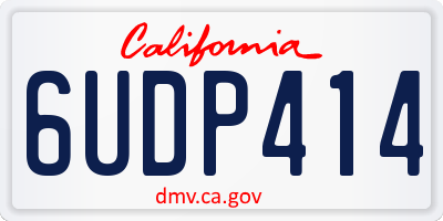 CA license plate 6UDP414