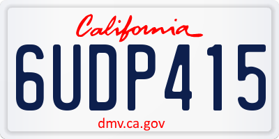 CA license plate 6UDP415