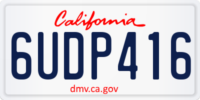 CA license plate 6UDP416