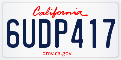 CA license plate 6UDP417