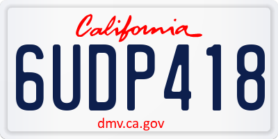 CA license plate 6UDP418