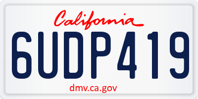 CA license plate 6UDP419