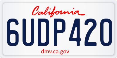 CA license plate 6UDP420