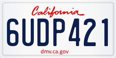 CA license plate 6UDP421