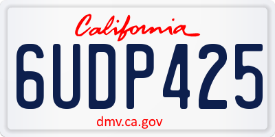 CA license plate 6UDP425