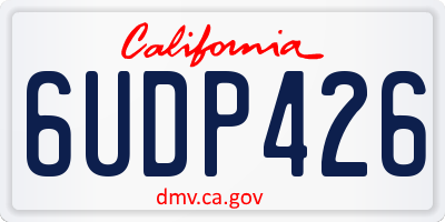 CA license plate 6UDP426