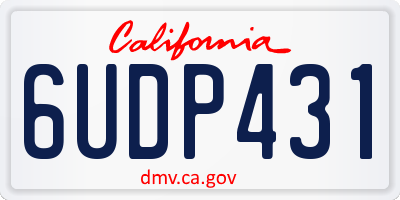 CA license plate 6UDP431
