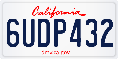 CA license plate 6UDP432