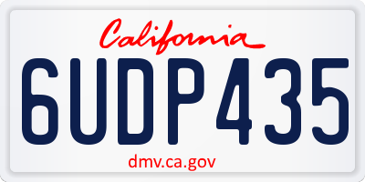 CA license plate 6UDP435