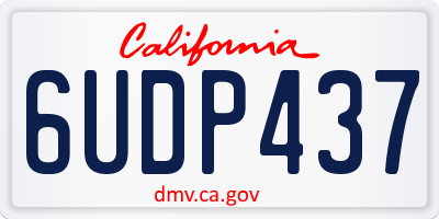 CA license plate 6UDP437