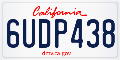 CA license plate 6UDP438