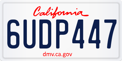 CA license plate 6UDP447