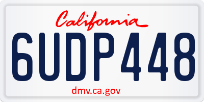 CA license plate 6UDP448