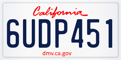 CA license plate 6UDP451