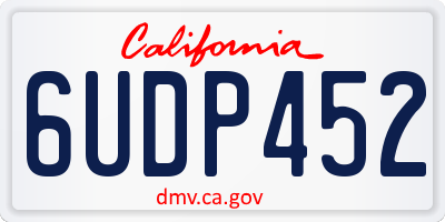 CA license plate 6UDP452