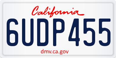 CA license plate 6UDP455