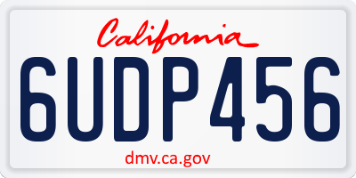 CA license plate 6UDP456