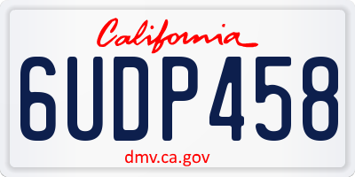 CA license plate 6UDP458