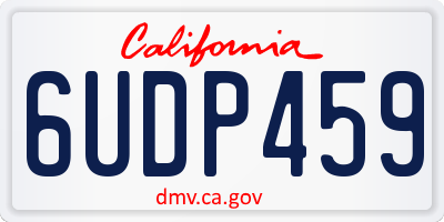 CA license plate 6UDP459
