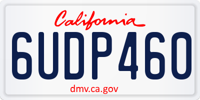 CA license plate 6UDP460