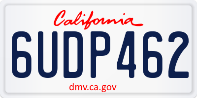 CA license plate 6UDP462