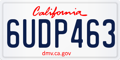 CA license plate 6UDP463