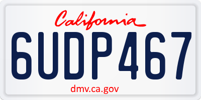 CA license plate 6UDP467