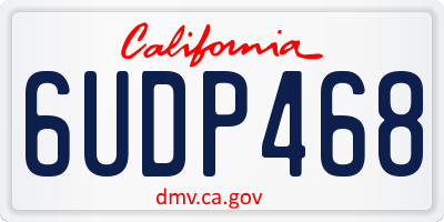 CA license plate 6UDP468
