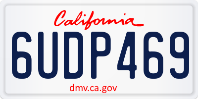 CA license plate 6UDP469