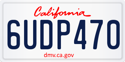 CA license plate 6UDP470