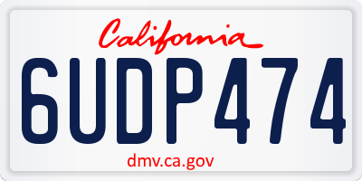 CA license plate 6UDP474