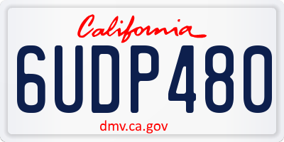 CA license plate 6UDP480