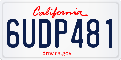 CA license plate 6UDP481