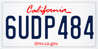 CA license plate 6UDP484