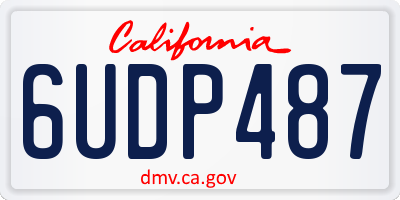CA license plate 6UDP487