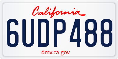 CA license plate 6UDP488