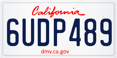 CA license plate 6UDP489