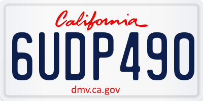 CA license plate 6UDP490