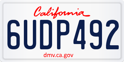 CA license plate 6UDP492