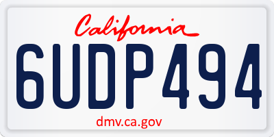 CA license plate 6UDP494