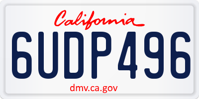 CA license plate 6UDP496