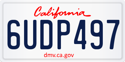 CA license plate 6UDP497
