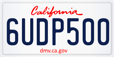 CA license plate 6UDP500