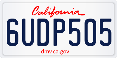 CA license plate 6UDP505