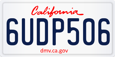 CA license plate 6UDP506